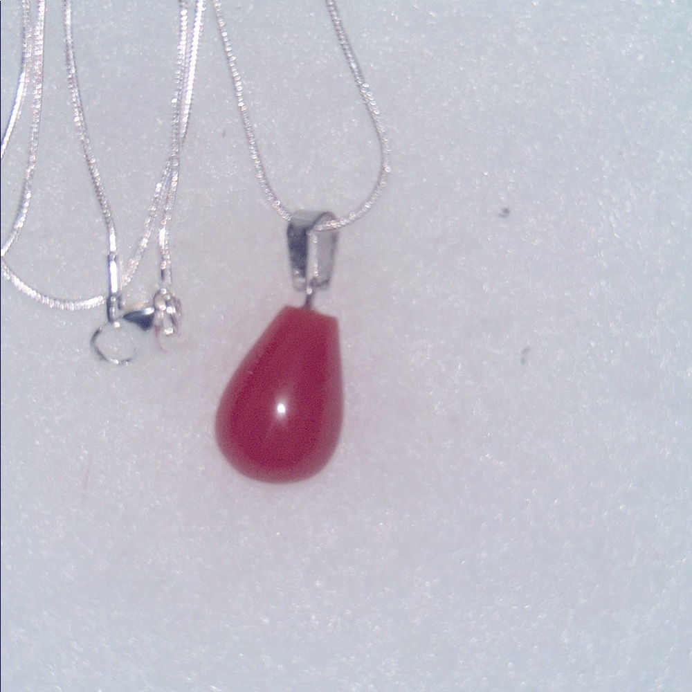 Boho Carnelian Agate Sterling Silver 24” Necklace - Picture 2 of 5